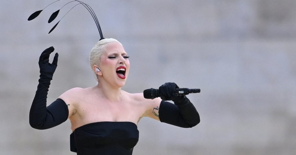 Lady Gaga performs during the Olympic opening ceremony