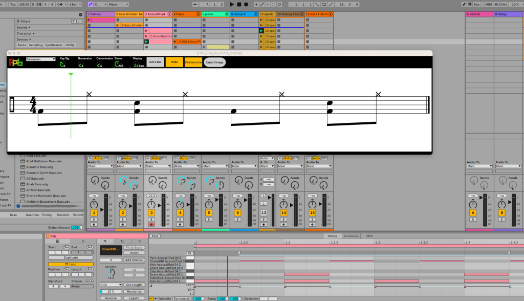 Add a notation view to Ableton Live Clips, for free: FPB Clip To Score