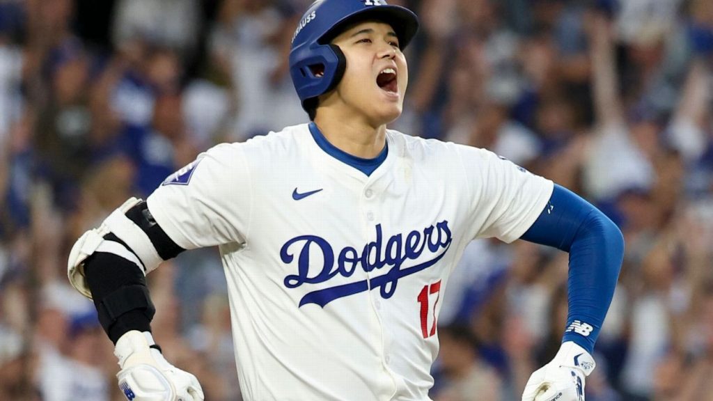 Shohei Ohtani dazzles in playoff debut, Dodgers win Game 1