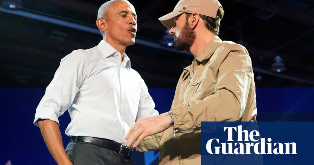 ‘There’s vomit on my sweater already!’ Barack Obama raps Eminem’s Lose Yourself at Detroit rally | Music