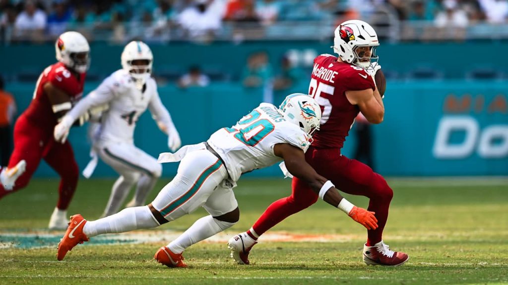 Trey McBride and Marvin Harrison Jr. star — with Kyler Murray — in 28-27 comeback win for Arizona Cardinals over the Dolphins in Miami