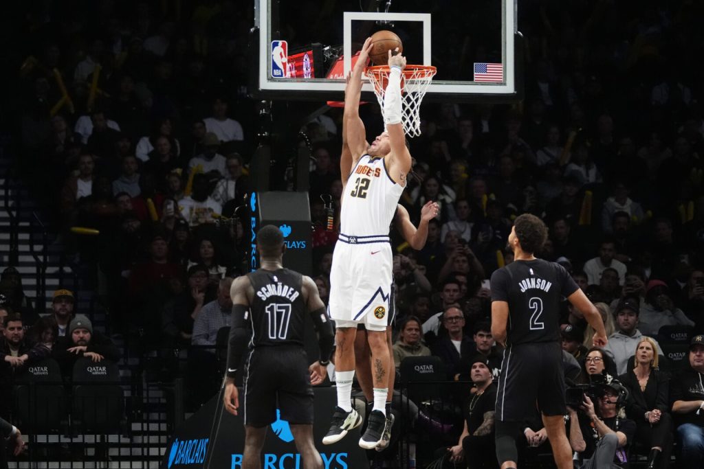 Denver Nuggets fall behind early but recover and defeat Brooklyn Nets 144-139 in overtime track meet