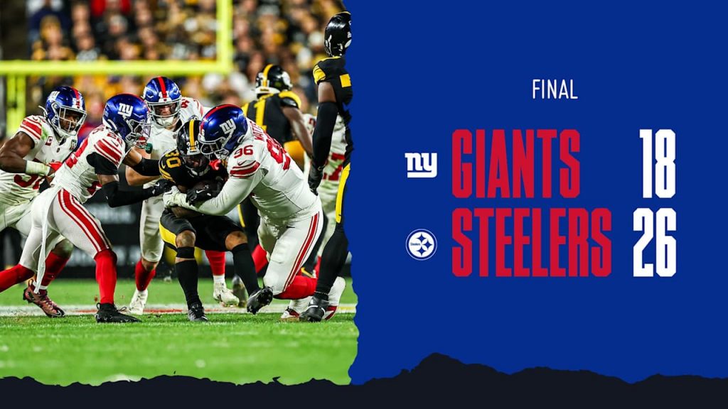 Giants fall to Steelers, 26-18