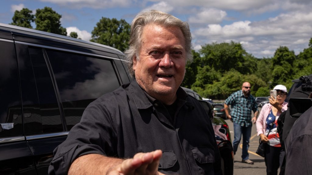 Former Trump adviser Bannon hosts podcast after getting out of prison : NPR