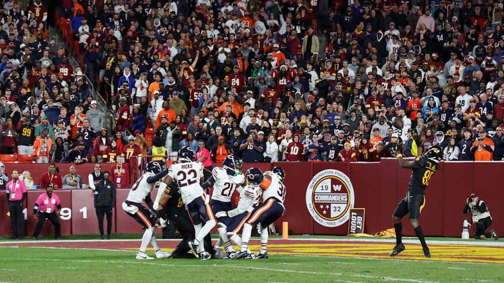 Bears CB Tyrique Stevenson taunts Commanders fans during final play Hail Mary