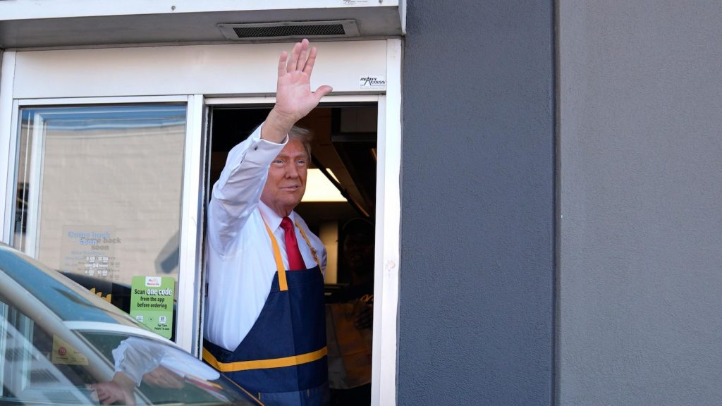 Trump works the fry station and holds a drive-thru news conference at a Pennsylvania McDonald’s